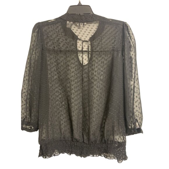 Capacity Unlimited Sheer Black Polka Dot Blouse Size M - Picture 2 of 7